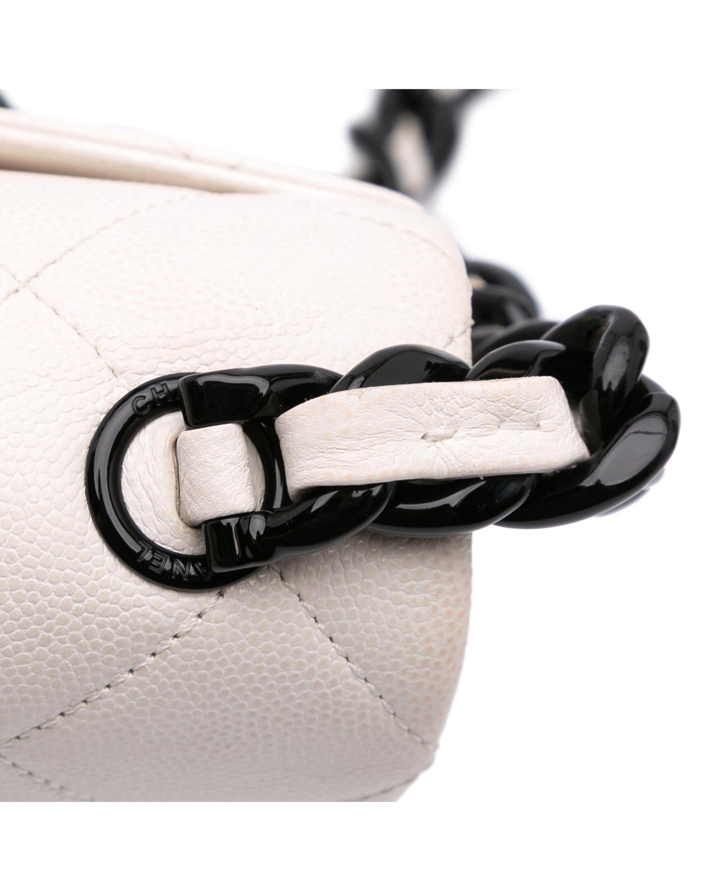 Medium Quilted Caviar Leather Crossbody Bag with Chain Strap