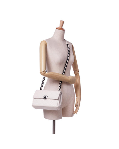 Medium Quilted Caviar Leather Crossbody Bag with Chain Strap