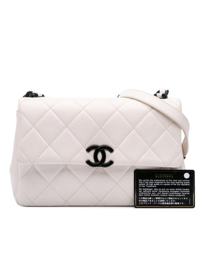 Medium Quilted Caviar Leather Crossbody Bag with Chain Strap