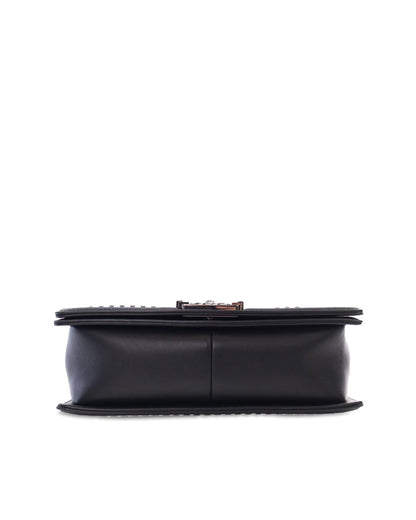 Medium Tweed and Calfskin Pearl Boy Flap Crossbody Bag