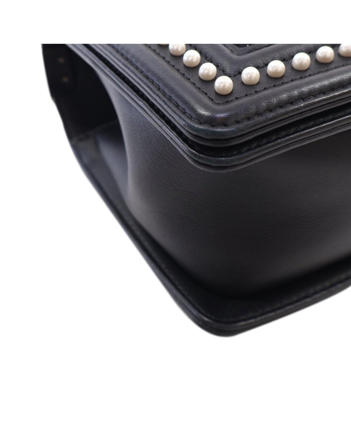 Medium Tweed and Calfskin Pearl Boy Flap Crossbody Bag