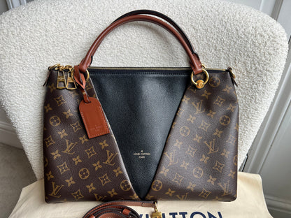 Louis Vuitton V Tote MM Tan and Monogram Canvas (RRP £1,890)