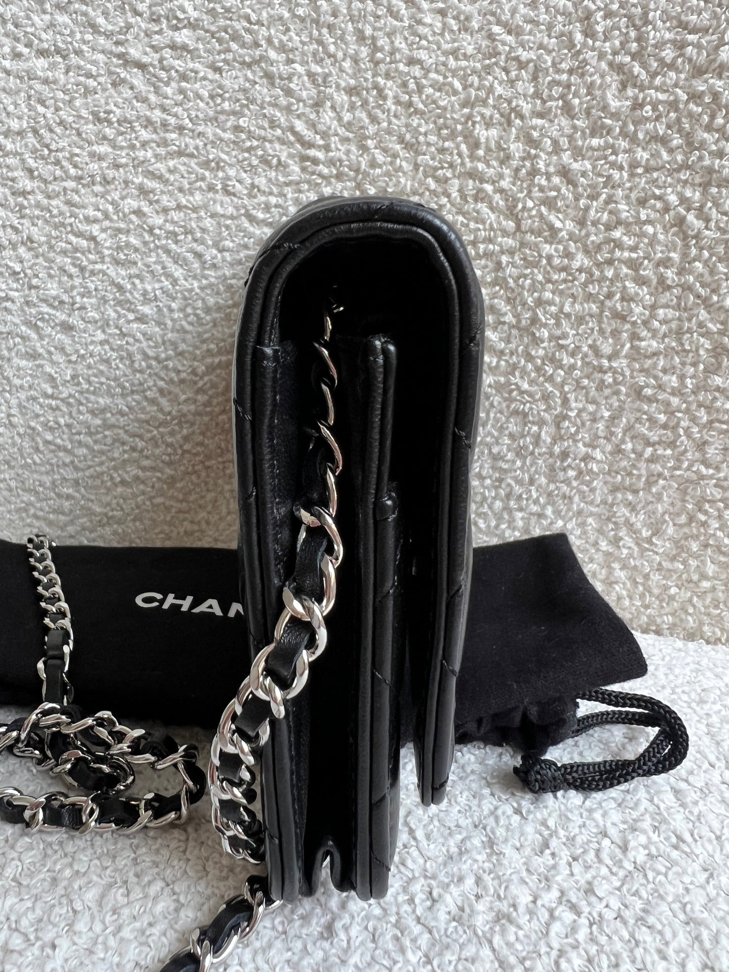 Chanel Wallet on Chain in Black Lambskin Silver Hardware (RRP £2,930)