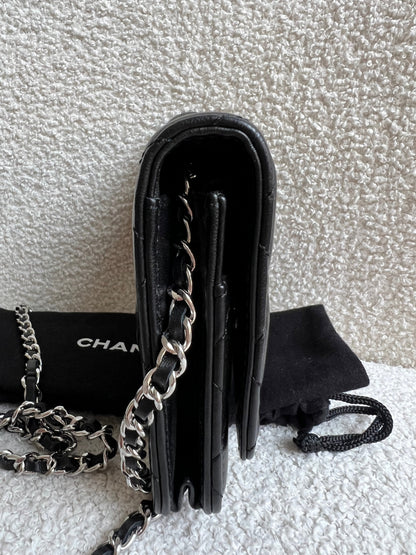 Chanel Wallet on Chain in Black Lambskin Silver Hardware (RRP £2,930)