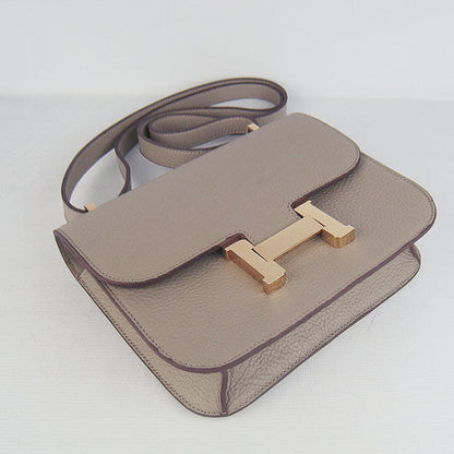 Luxury Hermes Constance Cowskin Leather Bag Grey Golden