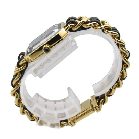 Chanel  CHANEL Premiere L Women's Wrist Watch H0001, Quartz, Gold Plated with Leather Strap, Used - CC Design Metal Other H0001 in Excellent condition
