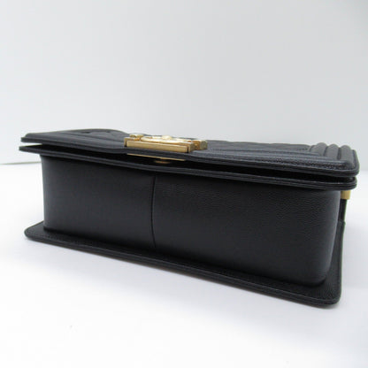 Chanel Boy Caviar Chain Shoulder Bag Black