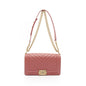 Chanel Boy Chevron Leather Shoulder Bag Pink
