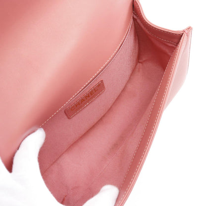 Chanel Boy Chevron Leather Shoulder Bag Pink