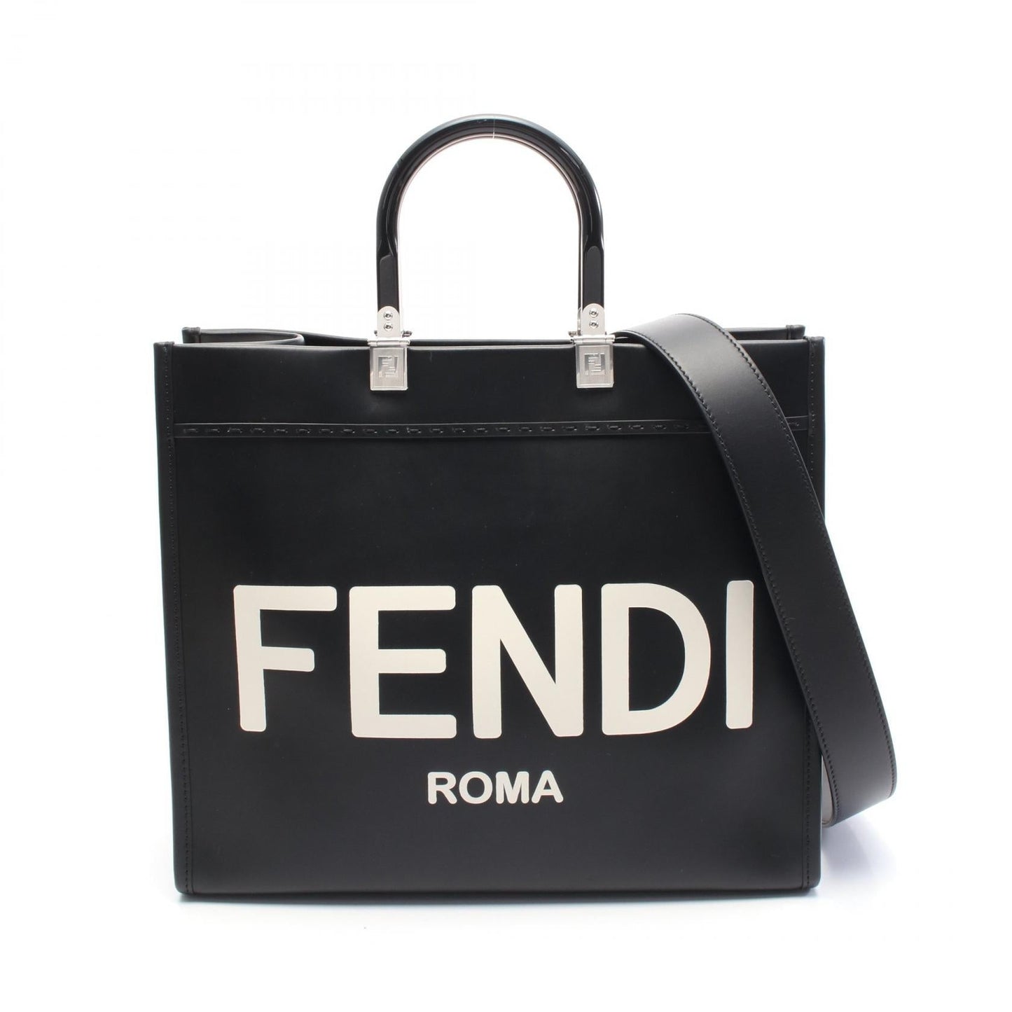 Fendi Sunshine Leather Red Tote Bag Style 12