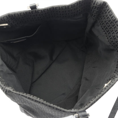 Fendi Zucchino Canvas Leather Tote Bag