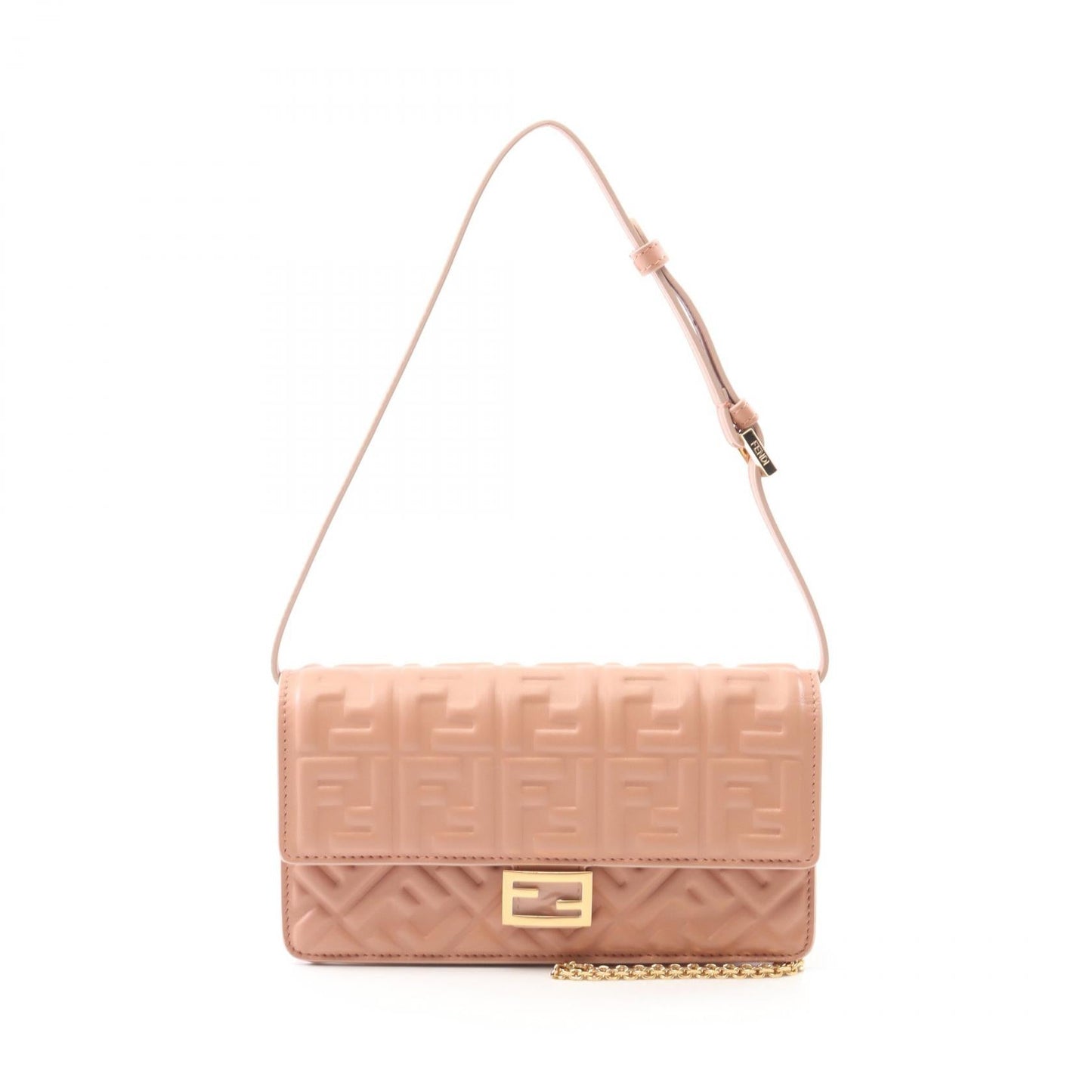 Fendi Baguette Zucca Leather Shoulder Bag