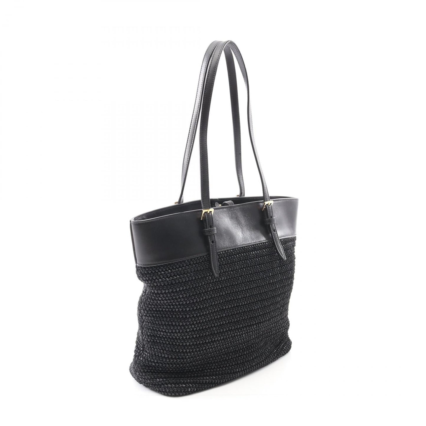 Saint Laurent Paris East West Tote Bag Leather Straw Tote Bag