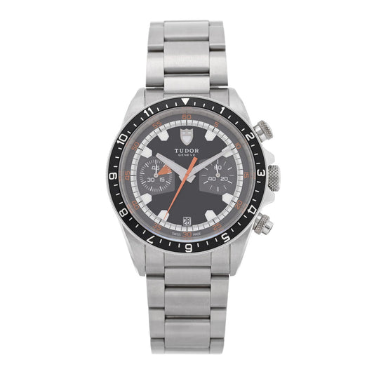 Stainless Steel 42mm Heritage Chrono Automatic Watch Black 70330N