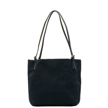 Fendi Logo Hardware Canvas Leather 2Way Bag