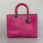 Christian Dior Large Lady Dior Bag With Pink Python Leather And Silver Hardware