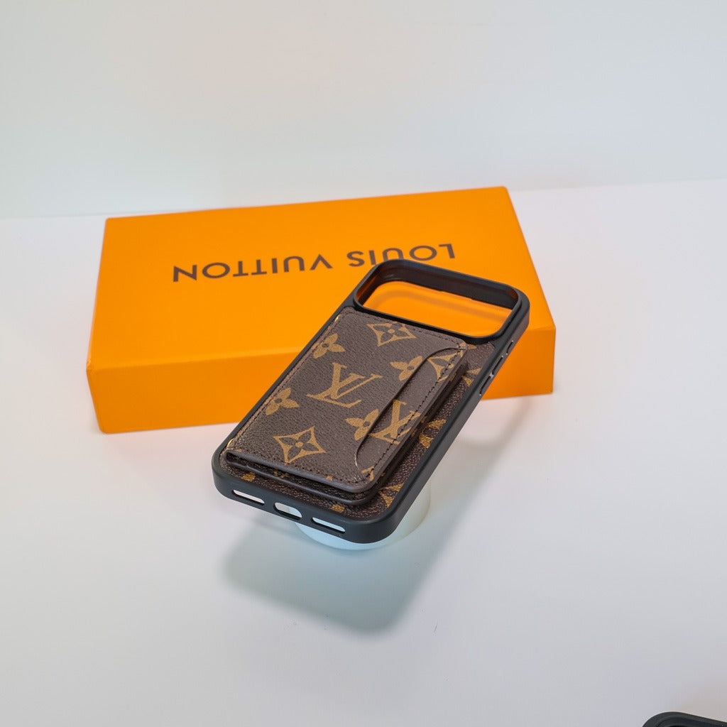 Leather Cardholder With Lettering iPhone Case