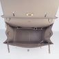 Luxury Hermes Leather Shoulder Bag Grey Golden