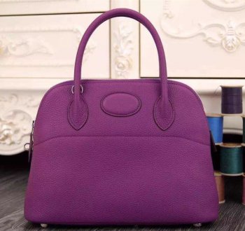Luxury Hermes Bolide 31Cm Togo Leather Purple Bag