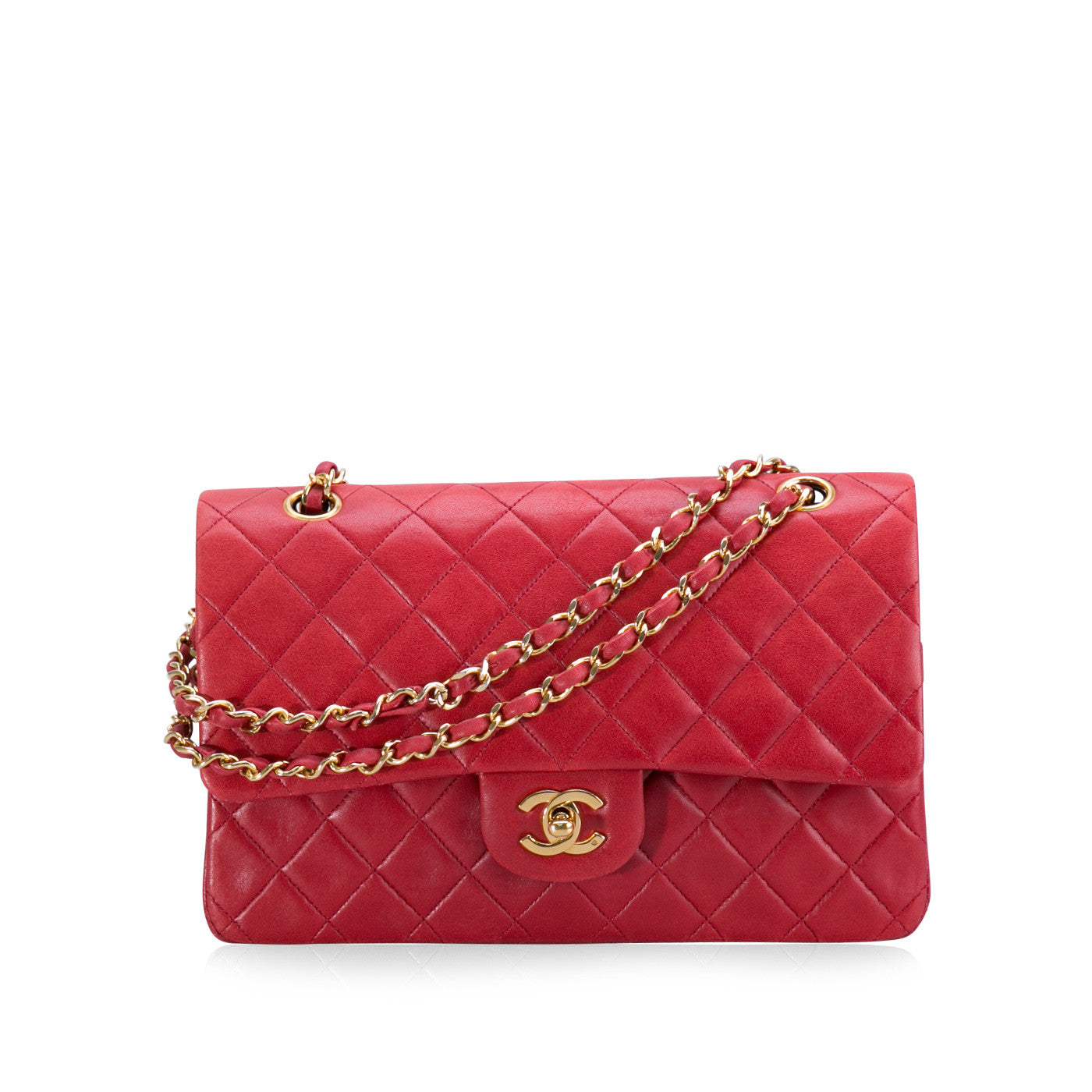 Chanel 2 55 Leather Gold Shoulder Bag