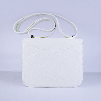Luxury Hermes Constance Cowskin Leather Bag White Silver