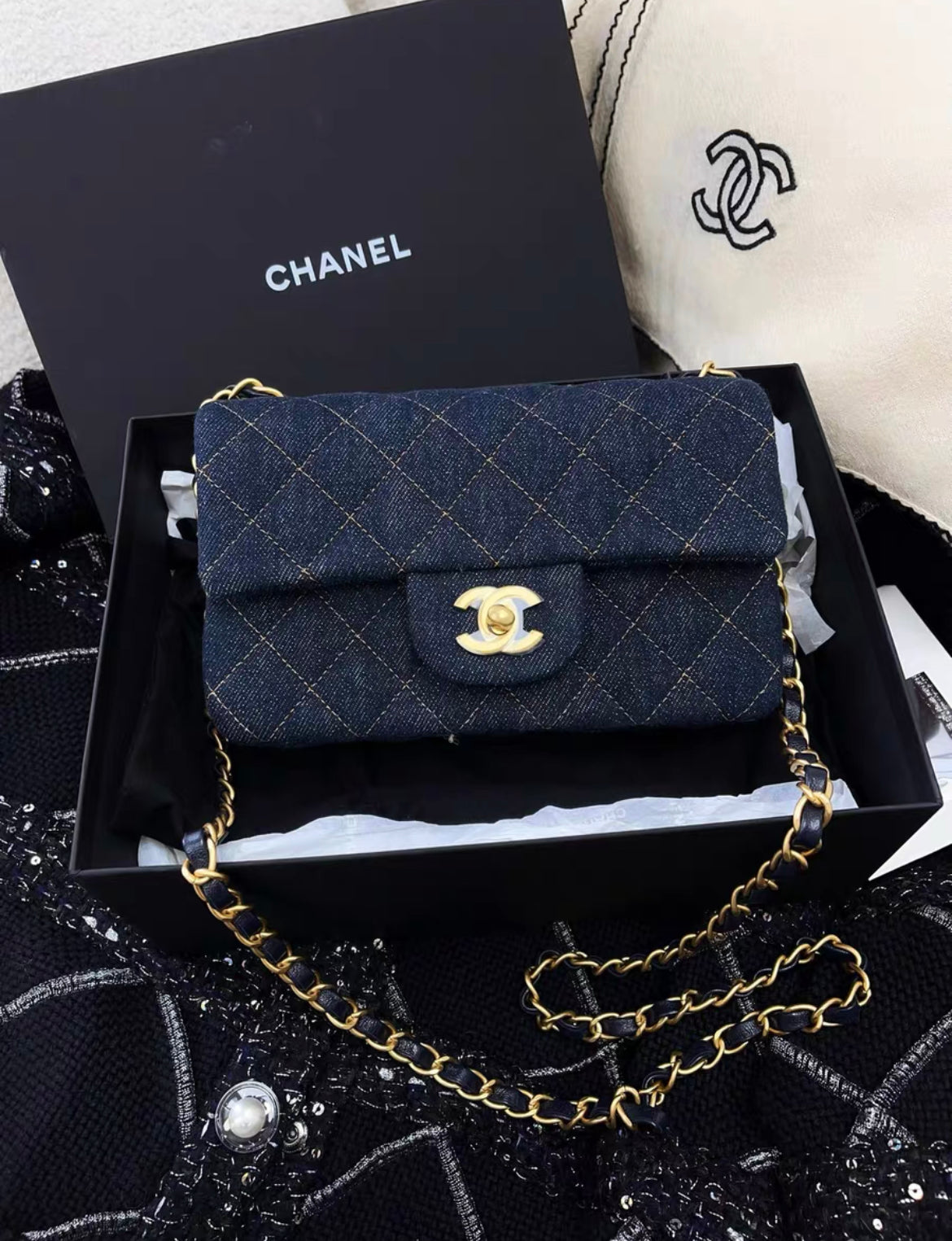 Chanel Mini Flap Gold Shoulder Bag
