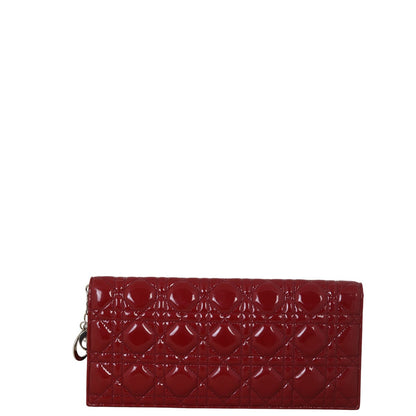 Dior Lady Dior Patent Cannage Pouch