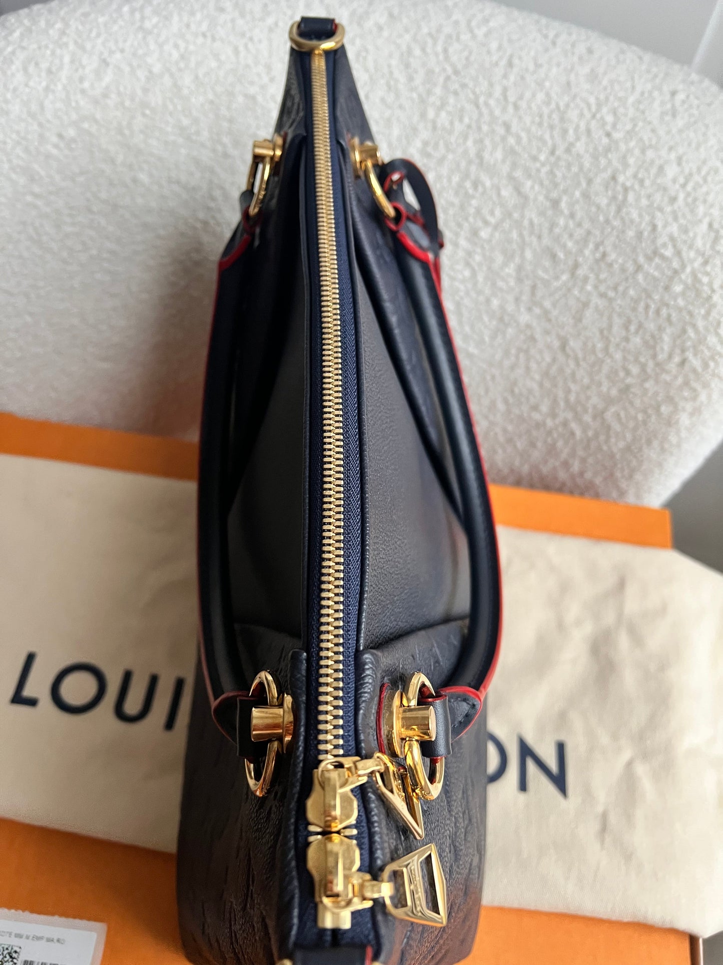 Louis Vuitton V Tote MM Navy Empreinte (RRP £2,390)