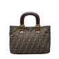 Fendi Zucca Canvas Leather Handbag