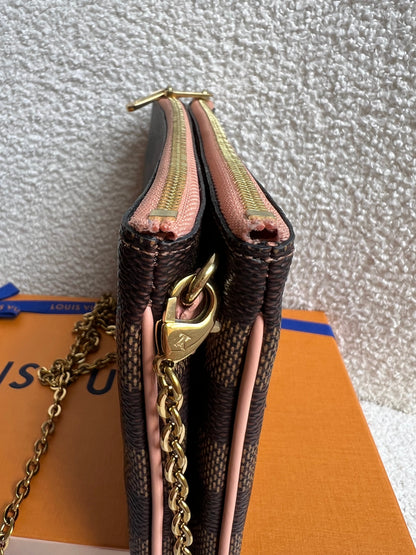 Louis Vuitton “LV” Double Pochette Damier Ebene