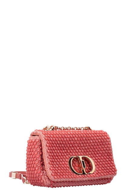 Christian Dior Beaded Caro Bag Coral
