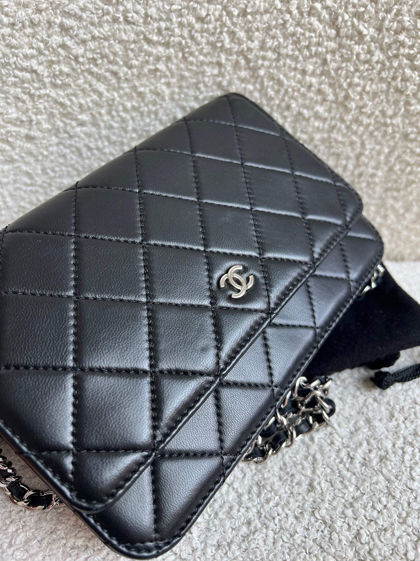 Chanel Wallet on Chain in Black Lambskin Silver Hardware (RRP £2,930)