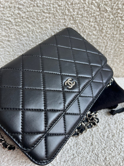 Chanel Wallet on Chain in Black Lambskin Silver Hardware (RRP £2,930)