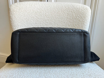 Chanel Black Caviar Grand Shopper Tote (GST) Silver Hardware