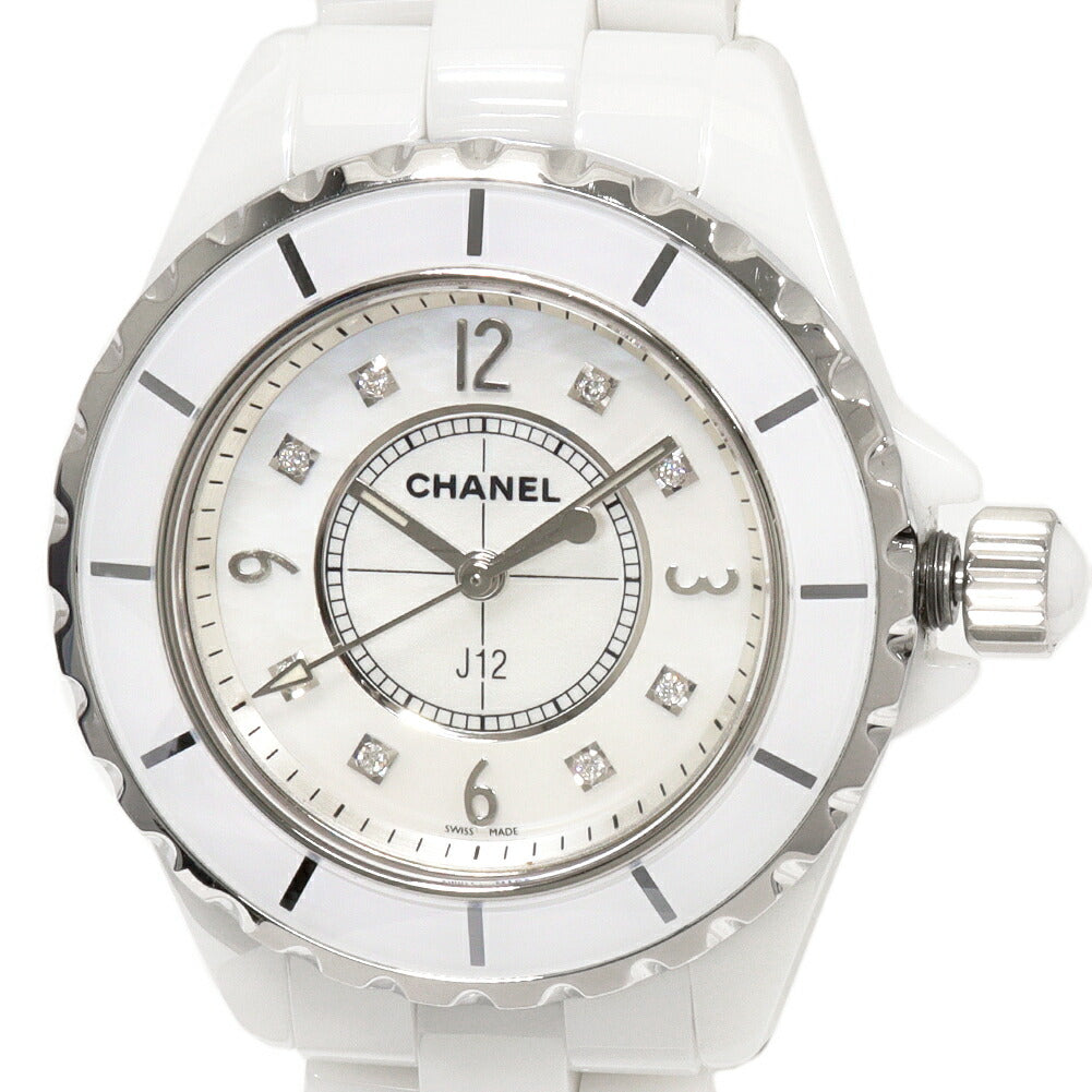 Chanel White Mother of Pearl J12 Watch H2422