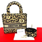 Dior Shoulder Bag canvas beige LADY D-LITE Medium