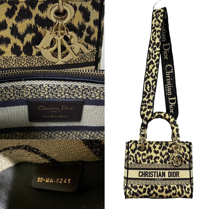 Dior Shoulder Bag canvas beige LADY D-LITE Medium