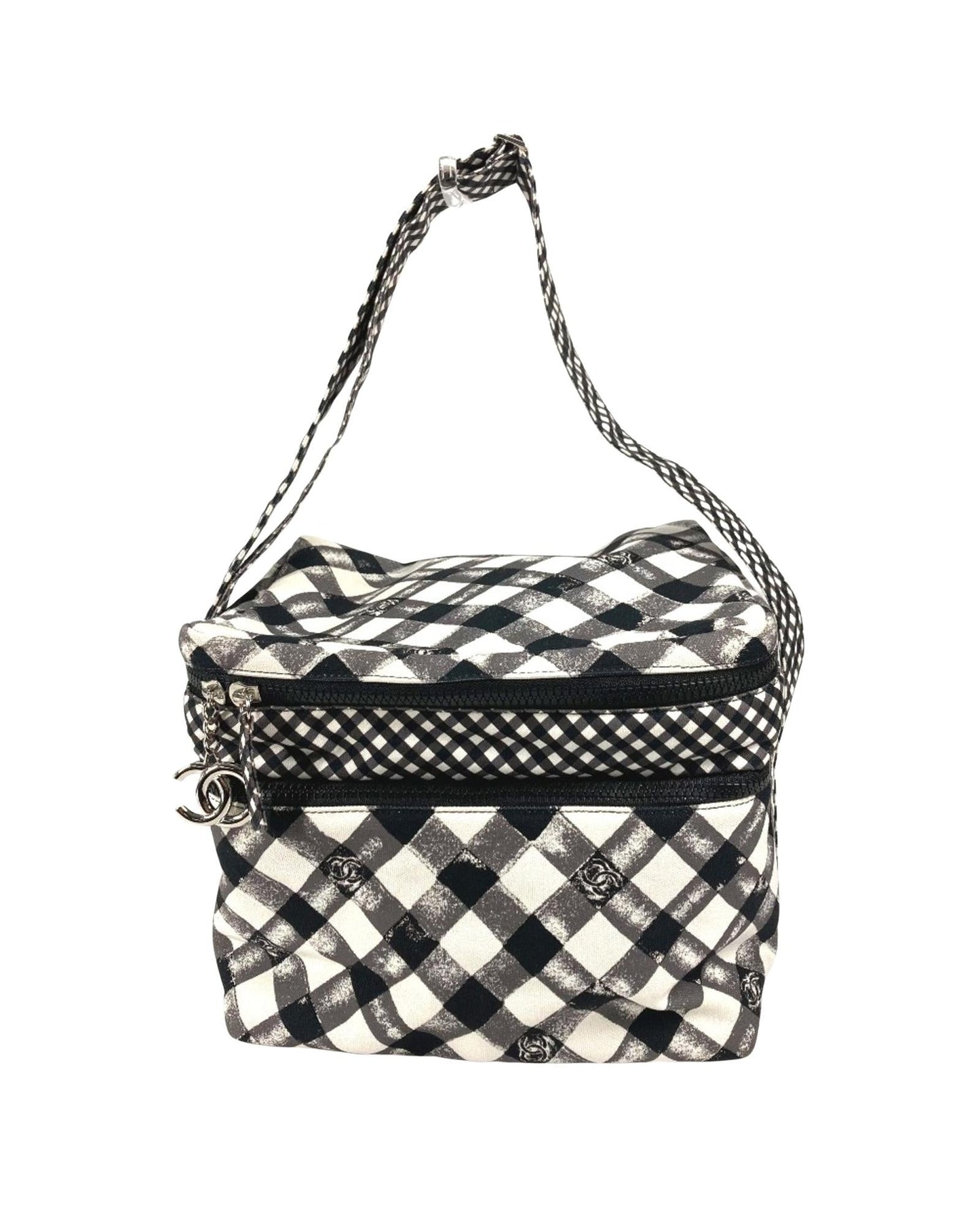 Gingham Crossbody Bag Black and White