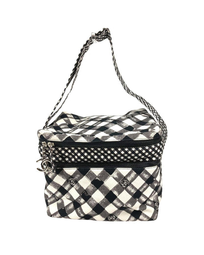 Gingham Crossbody Bag Black and White