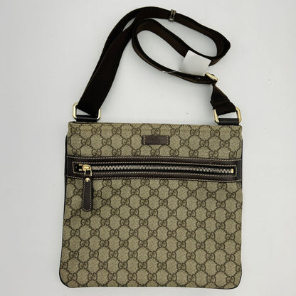 GUCCI GG Supreme Canvas Shoulder Crossbody Bag Beige 2120700049388
