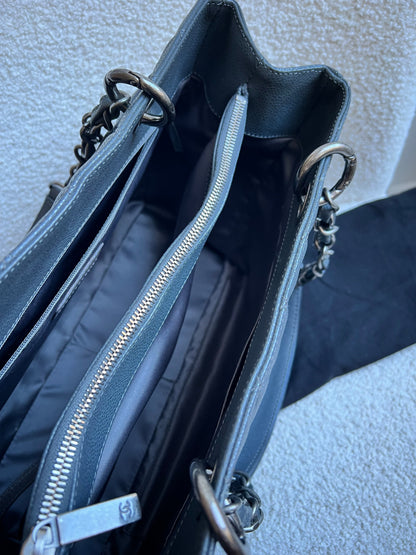 Chanel Grey Caviar Grand Shopper Tote (GST) Silver Hardware
