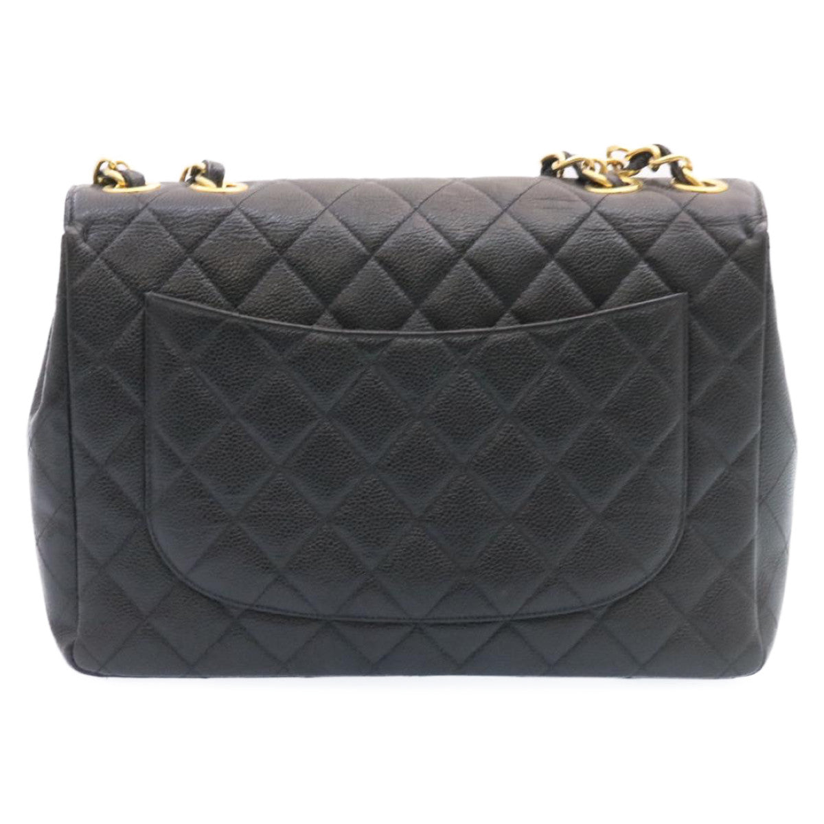 Chanel Flap Caviar Black Gold Chain Shoulder Bag