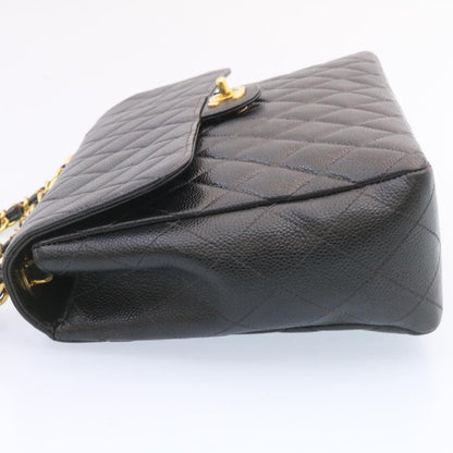 Chanel Flap Caviar Black Gold Chain Shoulder Bag