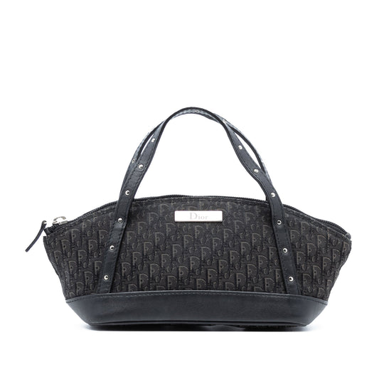 Black Dior Mini Diorissimo Trotter Canvas Street Chic Handbag