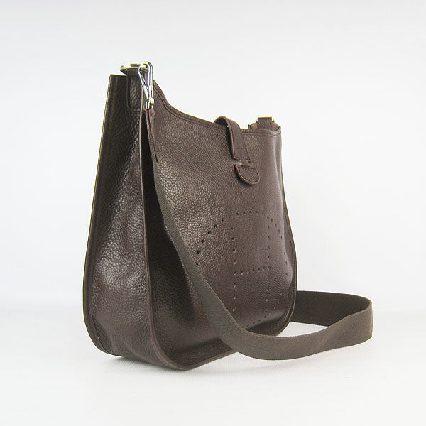 Luxury Hermes Evelyne I Handbag Dark Coffee