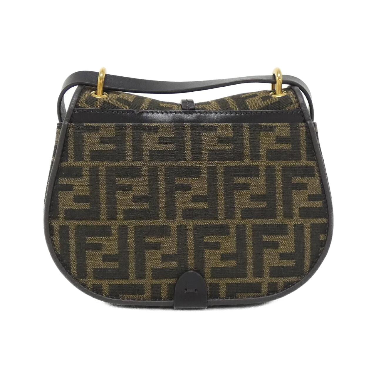 Fendi Ca Mon Small Canvas Leather Shoulder Bag