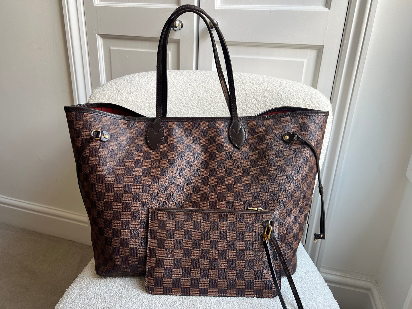 Louis Vuitton Neverfull GM Damier Ebene Cherry Interior (RRP £1,500)