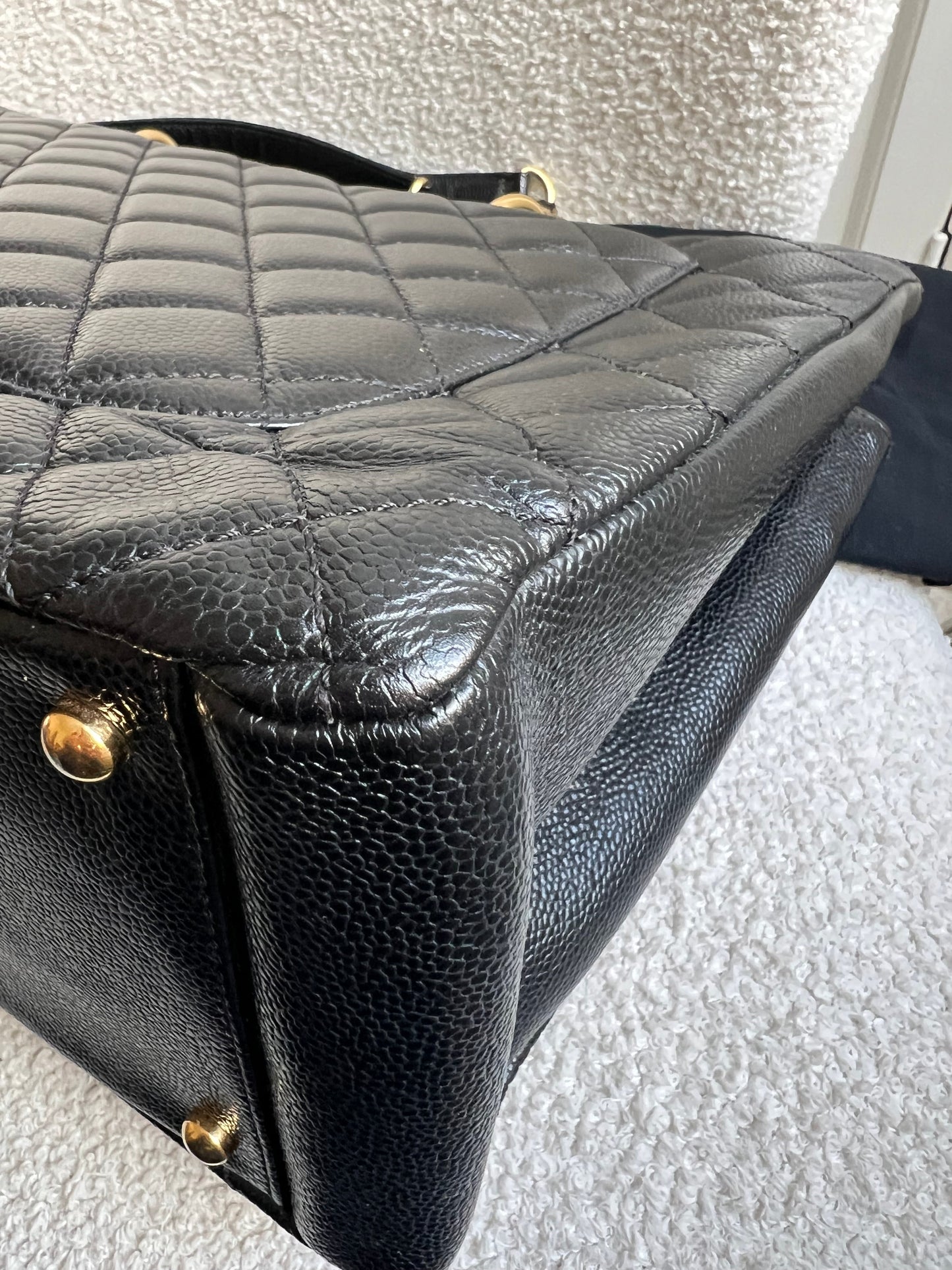 Chanel XL Black Caviar Grand Shopper Tote Gold Hardware (GST)
