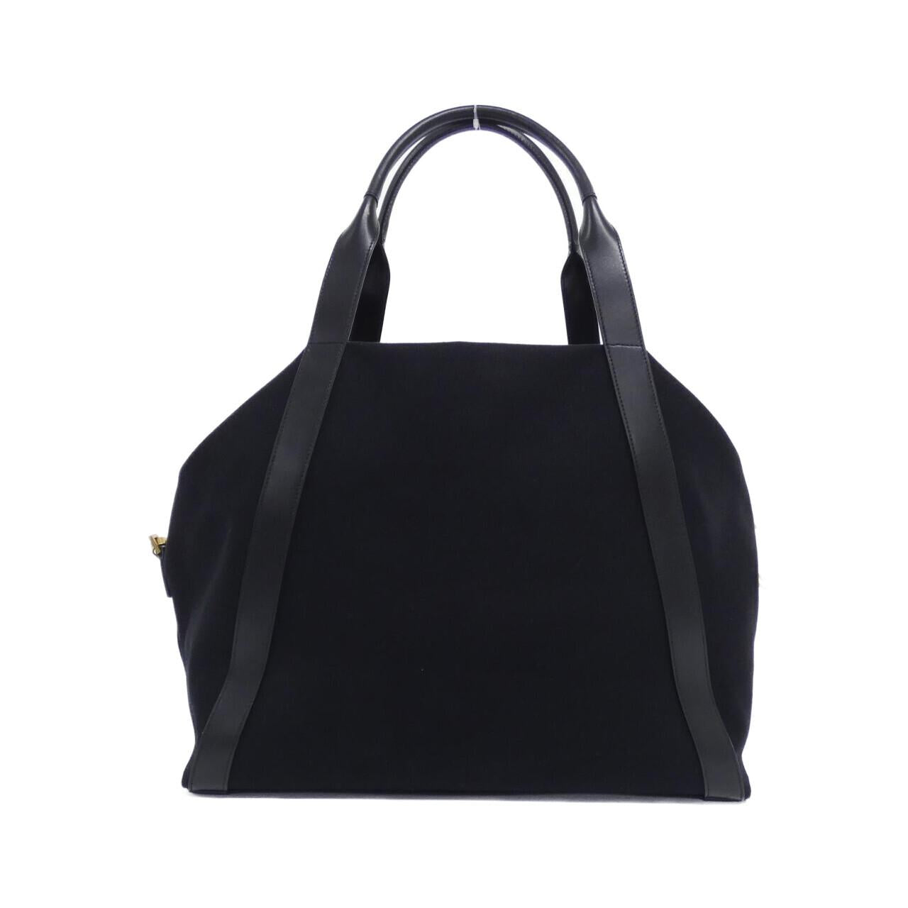 Saint Laurent Rive Gauche Bowling Tote Canvas Leather Tote Bag