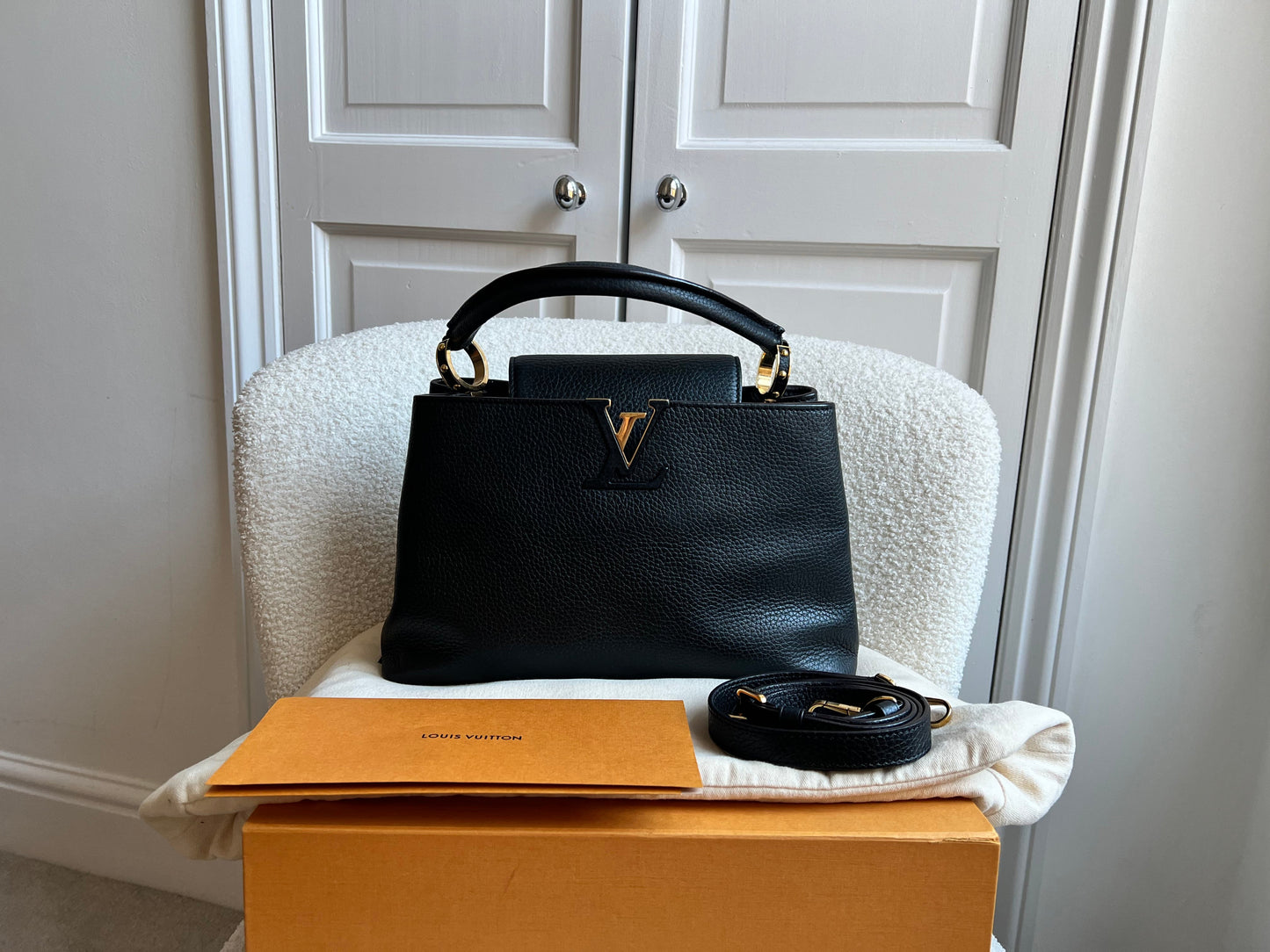 Louis Vuitton Capucines MM Black with Silver Hardware (RRP £4,350)
